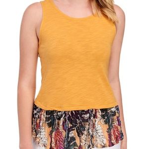 MELISSA PAIGE PETITE Petite Palm Ruffle PeplumTANK